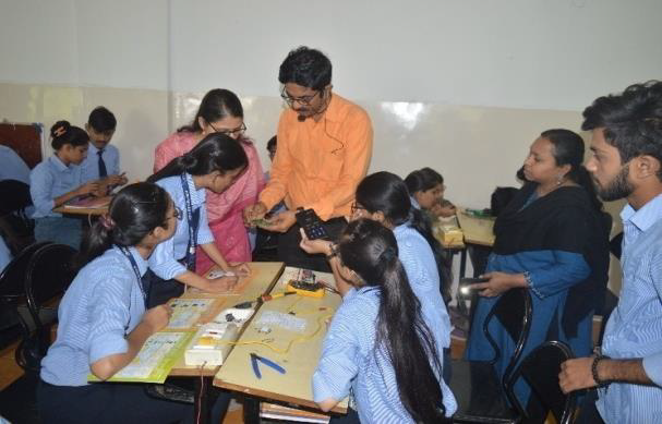 Students at JSPM RSCOE industrial electronics workshop
